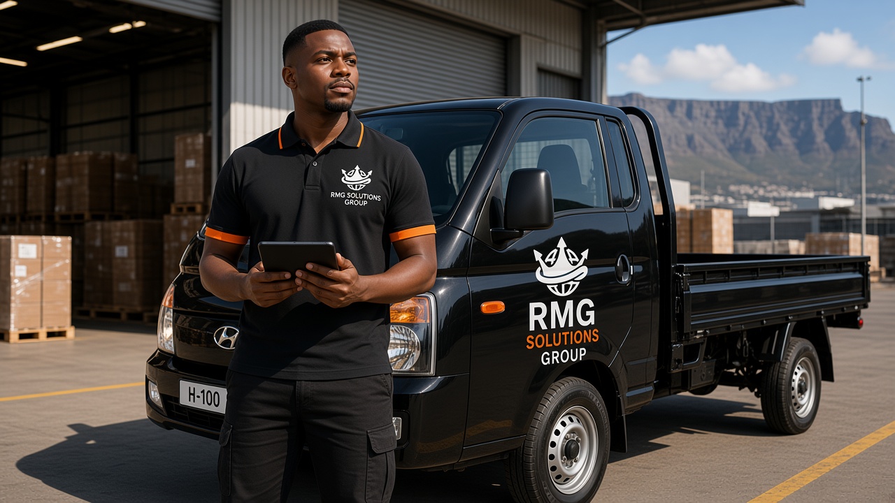 RMG Solutions Group team member with delivery truck
